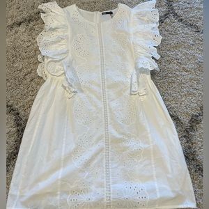 ZARA White Eyelet Sleeveless Dress size XXL NWT